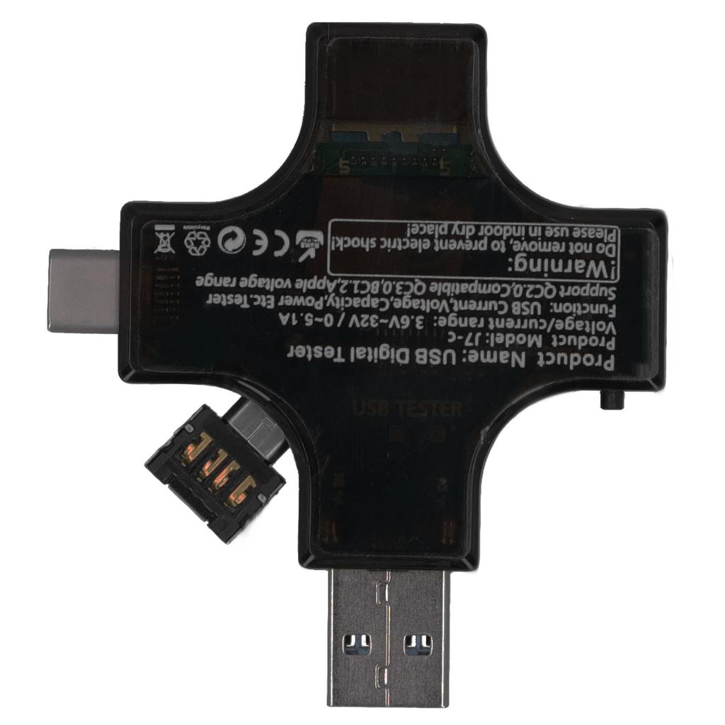 Voltage Current Meter Tester Type C USB Cross Digital Voltmeter Ammeter Detector Portable