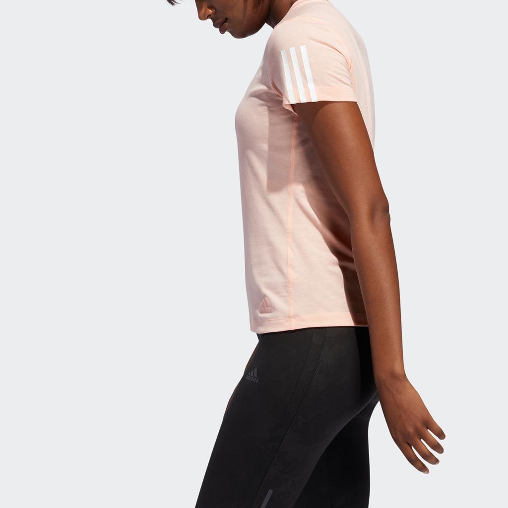Adidas Run It Tee Soft Casual Running Round Neck Short Sleeve T-Shirt Women Tops Pink EJ8275
