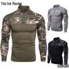 2023 Мужская европейская военная камуфляжная футболка с длинным рукавом для фитнеса