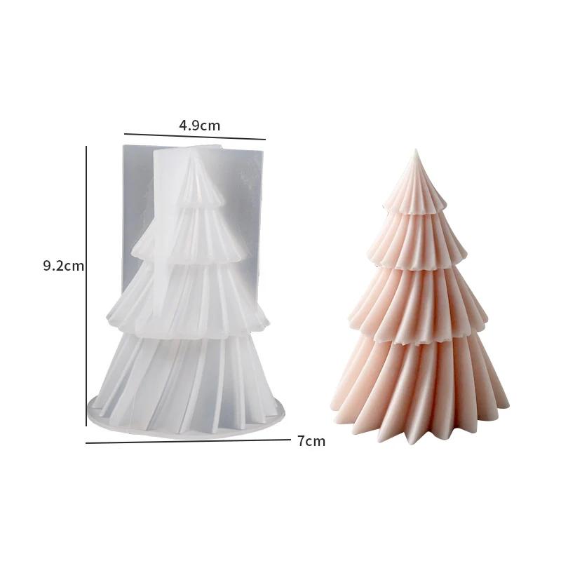 3D Геометрическая Сосновая Силиконовая Форма Свечи Рождественская Елка Ароматерапия Свеча Силиконовая Форма DIY Dropping Силиконовая Свеча Мыловарение