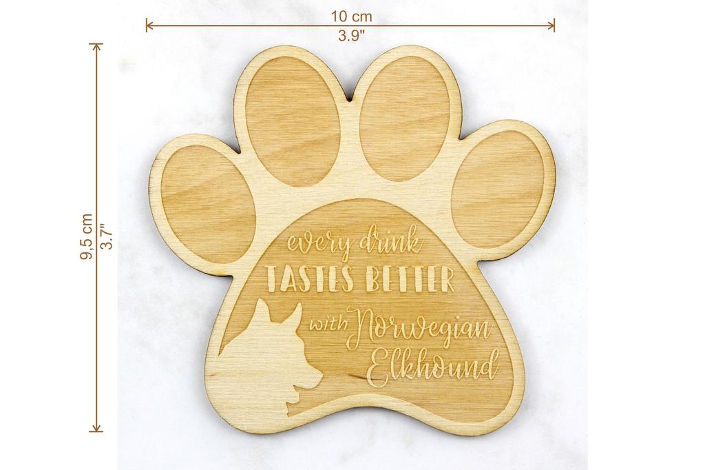 Norwegian Elkhound, Norsk elghund, Gray Norwegian Elkhound – Mug coaster, engraved coaster with dog | Art-Dog
