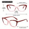 Elegant Cat Eye Reading Glasses for Women - Chic Color Block Frame Clear Lens Fashionable Computer Screen Presbyopia  1.0 To 4.0
