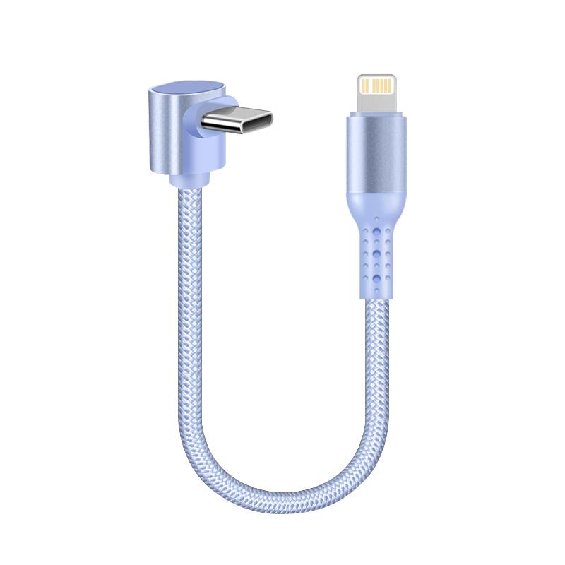 Короткий 90-градусный USB Type-C на кабель, нейлоновый материал, шнур для передачи данных от Power Bank для iPhone 17 для для S25