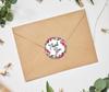 Darling Souvenir Round 45 Pcs Floral & Vines Border Black Thank You Stickers Envelope Seal-1.6