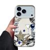 Leopard Star Disco Ball Pattern Case For iPhone 17 Pro Max iPhone 16 Pro Max 15 14 13 12 11 16E Air Luxury Leather Texture Silicone Cover