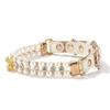 Rhinestone Cat Necklace PU Neck Strap for Small Dogs Neck Chain Dog Cat Pearl Collars  Pet Gift