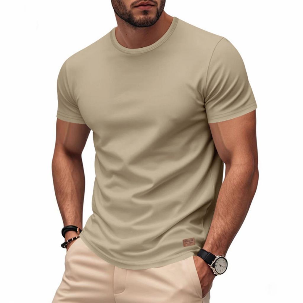 Men's Premium Classic Light Luxury Loose  Quick Drying Trend  Collar Basic T-shirt