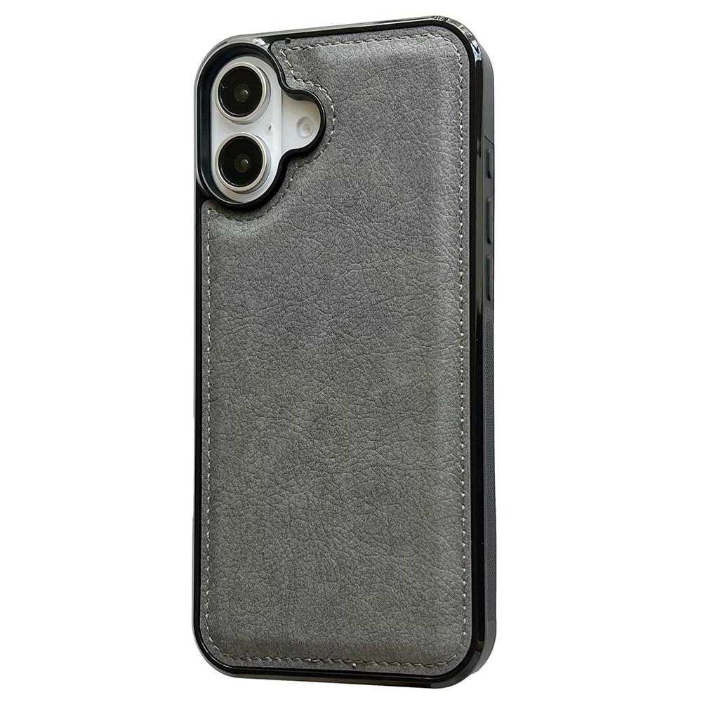 Чехол для iPhone 17 из ПУ-кожи с текстурой теленка, задняя крышка для телефона с защитой от отпечатков пальцев