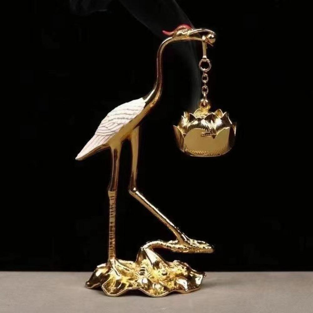 Благовонница в китайском стиле, цинковый сплав, хорошая символика, ароматерапия для помещений, аксессуары с красноголовым журавлем, подставка для благовоний, подарки