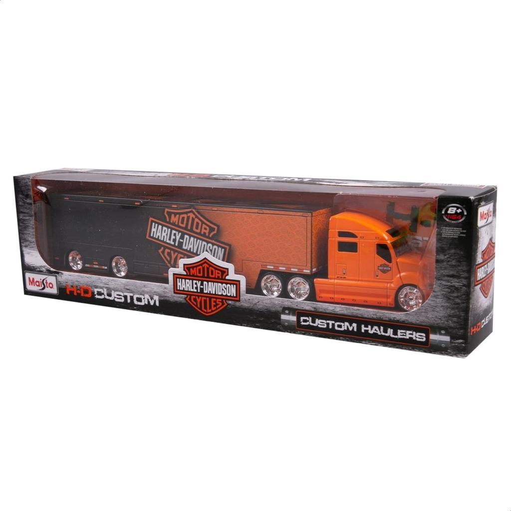 Maisto Scale Trailer Truck Custom Diecast Model Car 1/64 Harley-Davidson / (11516 (ORANGE))