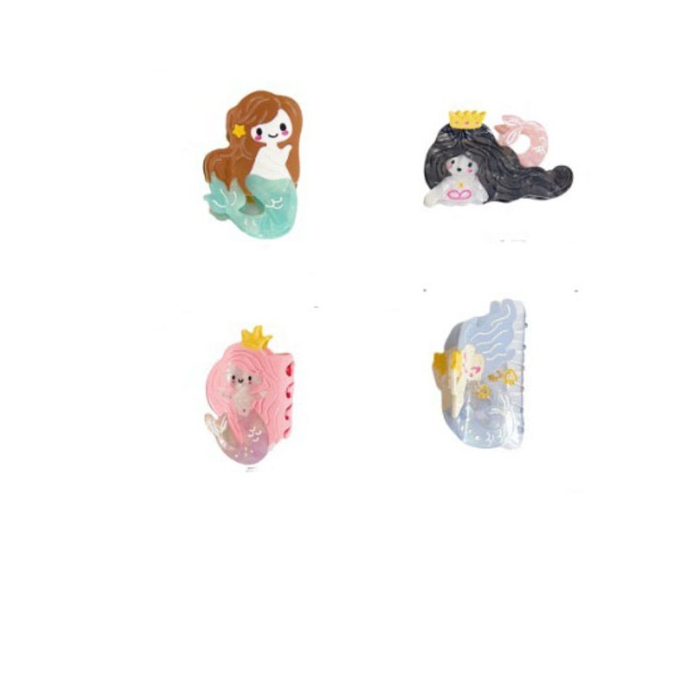 Lovely Cartoon Mermaid Hair Claw Geometry Acetic Acid Shark Clip Cute Creative Hair Claw Female