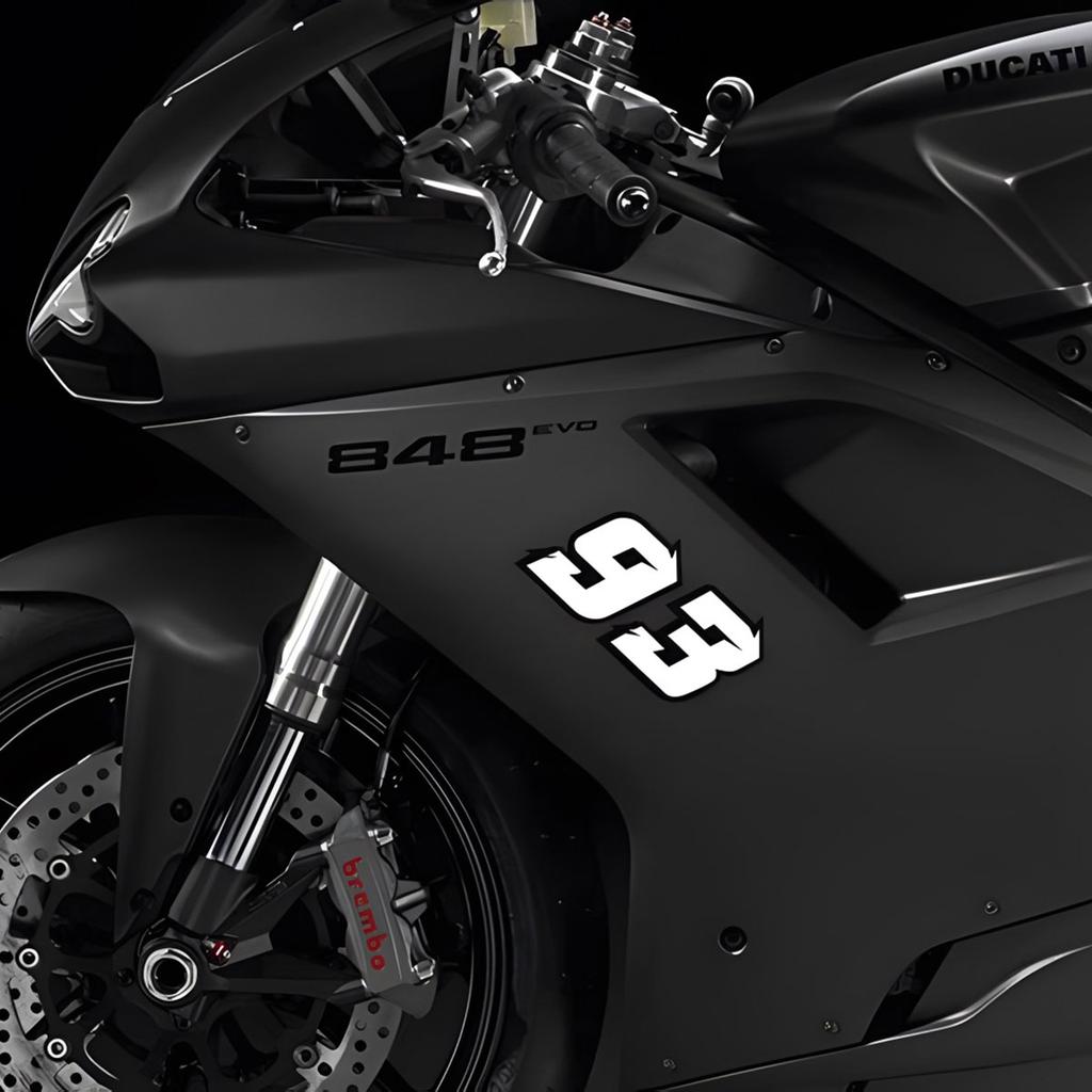 2PCS Motorcycle Racing Arabic Numbers Stickers DIY Refit Reflective Rainbow Sticker Number Helmet Car Styling 3D Decals