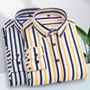 Эластичная рубашка с длинными рукавами, мужская полосатая рубашка облегающего кроя, деловая, повседневная, не требующая глажки, удобная мужская одежда, рубашки мужские