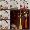 Bead Lotus Statue Car Pendant Classical Tassels Rearview Mirror Ornament Bag Pendants