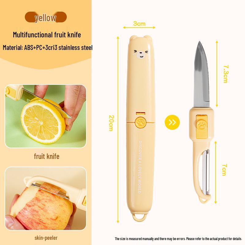 Складной двусторонний нож для фруктов и овощечистка - Портативный и многофункциональный для домашнего использования