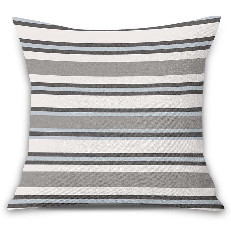 Simple Geometric Linen Pillowcase Plain Color Office Waist Decorative Backrest Cushion Design