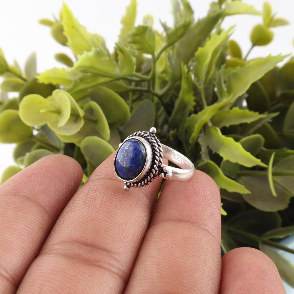 Lapis Lazuli Ring Handmade Jewelry, 925 Solid Sterling Silver Ring Designer Gemstone Jewelry Ring, Gift For Mom