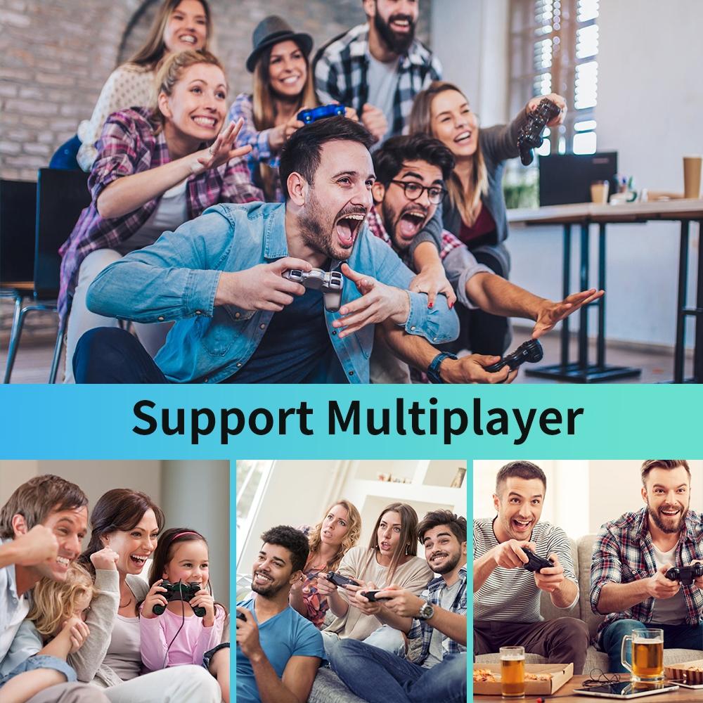 Беспроводная ретро-игровая консоль M8 с 40 000 встроенных классических игр, выход 4K HDMI на ТВ, два беспроводных контроллера 2.4G, 64G ностальгический игровой стик