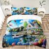 3Pcs Peaceful Lakeside Retreat Bedding Sets For All Sizes New 3D Printed Bed Cover Comforter Duvet Cover Pillowcase Bedroom Decoration