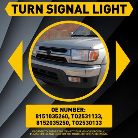Для Toyota 4Runner 1999-2002 гг. Комплект из 2-х штук (левая и правая сторона) прозрачных указателей поворота A