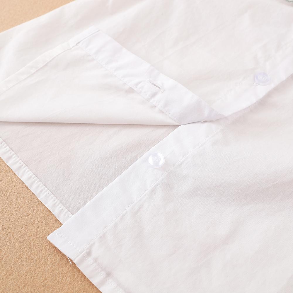 Рубашка для девочек с вышитым воротником, блузка с длинными рукавами для милой девочки 2-6 лет, детская белая рубашка