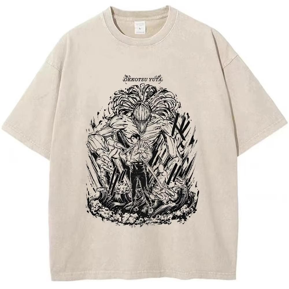 Anime Jujutsu Kaisen Hip Hop Streetwear Harajuku T Shirt Print Tshirt Men Summer Short Sleeve Cotton Loose Tops Tees