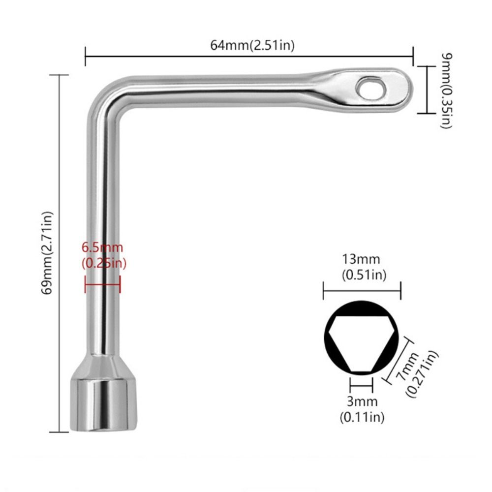 4 шт. L-образных ключей для дверей лифта, мини-ключ для лифта, внутренний треугольный ключ, гаечный ключ для счетчика воды