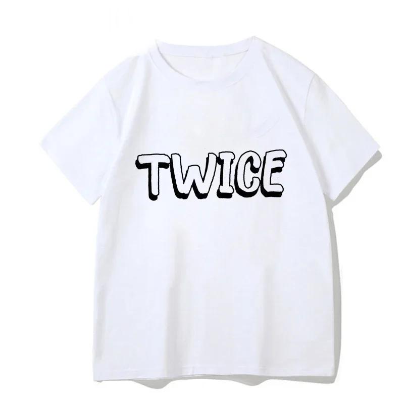 TWICE T Shirt Women Kpop Summer Short Sleeve Tee Korean Fashion Harajuku Aesthetic Cartoon Letter Printed Streetwear Y2k T-shirt