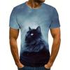 Новая мужская футболка с принтом 3D Cat Full Print, повседневная модная забавная футболка с коротким рукавом, унисекс, летняя футболка свободного покроя в уличном стиле