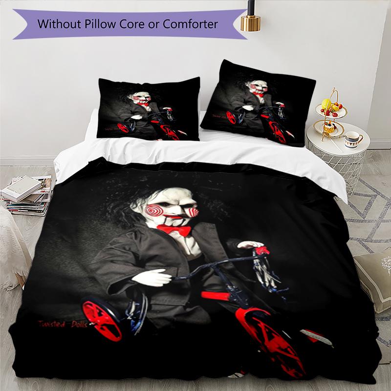 3pcs Halloween horror Bedding Set Duvet Cover Closure Includes 1 Duvet Cover & 2 Pillowcases, Soft and Comfortable for All Seasons.