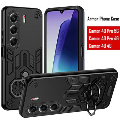 Двойное кольцо-броня для пальцев для Tecno Camon 40 Pro 5G Чехол для Tecno Camon 40 Pro 4G Вращающаяся металлическая подставка Чехол-подставка Capa