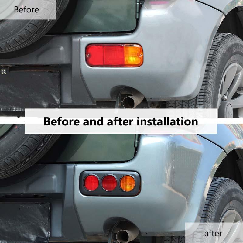 ABS Rear Fog Lampshade Guards Lamp Protector For Ford Suzuki Jimny 2007-2017 Exterior Accessories, Smocked Black