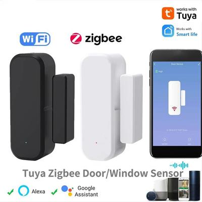 Tuya WiFi/Zigbee Умный датчик двери и окна Умный дом Магнитная охранная сигнализация Приложение Smart Life Удаленный монитор Работает с Alex Google Home