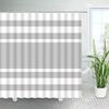 Black and White Striped Shower Curtains Modern Minimalist Geometric Lines Polyester Fabric Bathroom Decor Cloth Bath Curtain Set