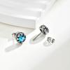Fashion Geometric Blue Zircon Studs Earrings, Stainless Steel Round Earrings for Men Punk High Quality Jewelry Gift