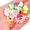 50pcs/lot Mixed Color Plastic Beads Butterfly Snowflake Candy Shaped Loose Beads For DIY Bracelet Earrings Accessories Wholesale