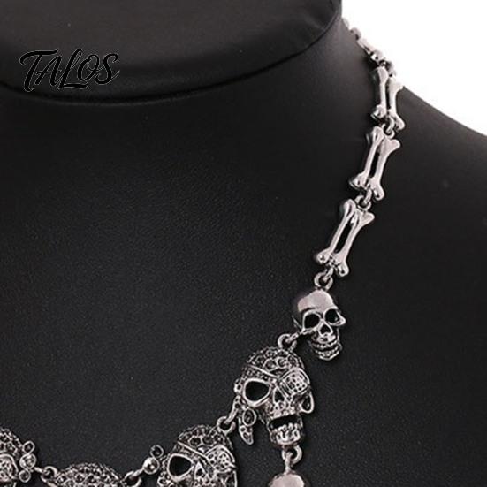 Аксессуары в стиле Dark Aesthetic, Винтажное Многослойное Ожерелье-Чокер с Черепом и Кисточками, Браслет, Женское Ужасающее Ожерелье для Дерзкой Моды, Украшения для Женщин, Готика, Хэллоуин