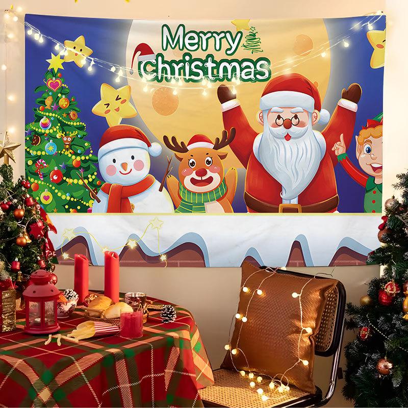 European Christmas Festival Hanging Cloth - Fresh Party Background Decor