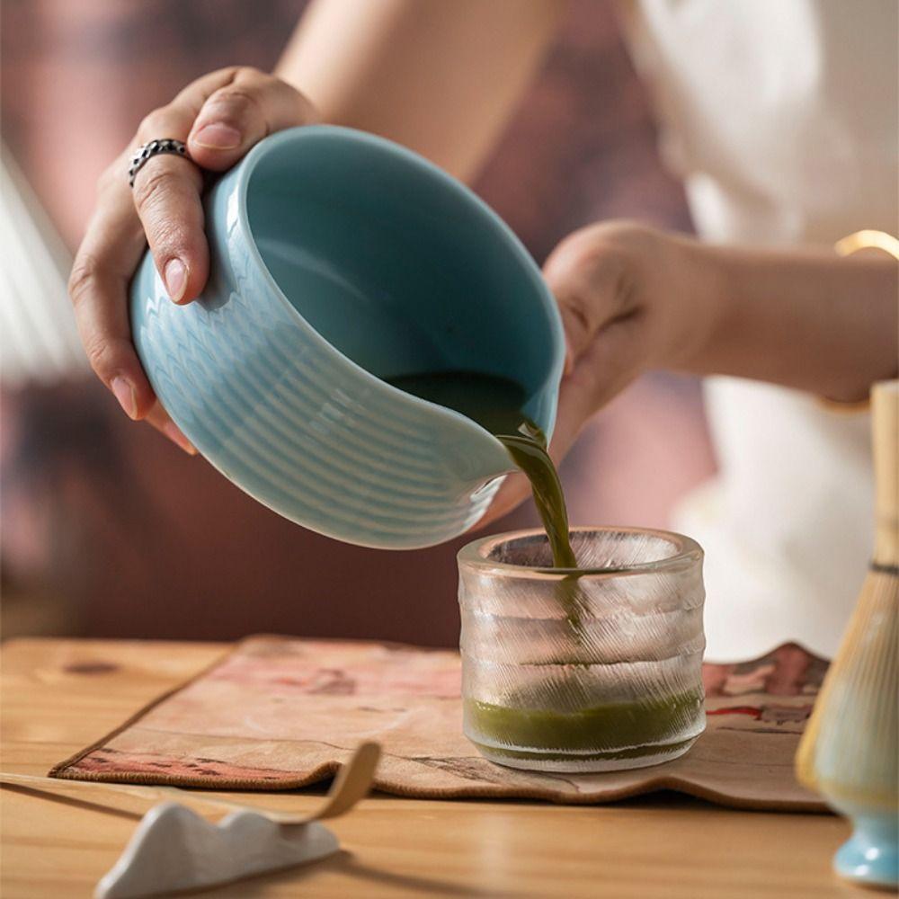 Gradient Color Matcha Bowl Ceramic Japanese Tea Cup New Matcha Whisk Holder Tea Lovers
