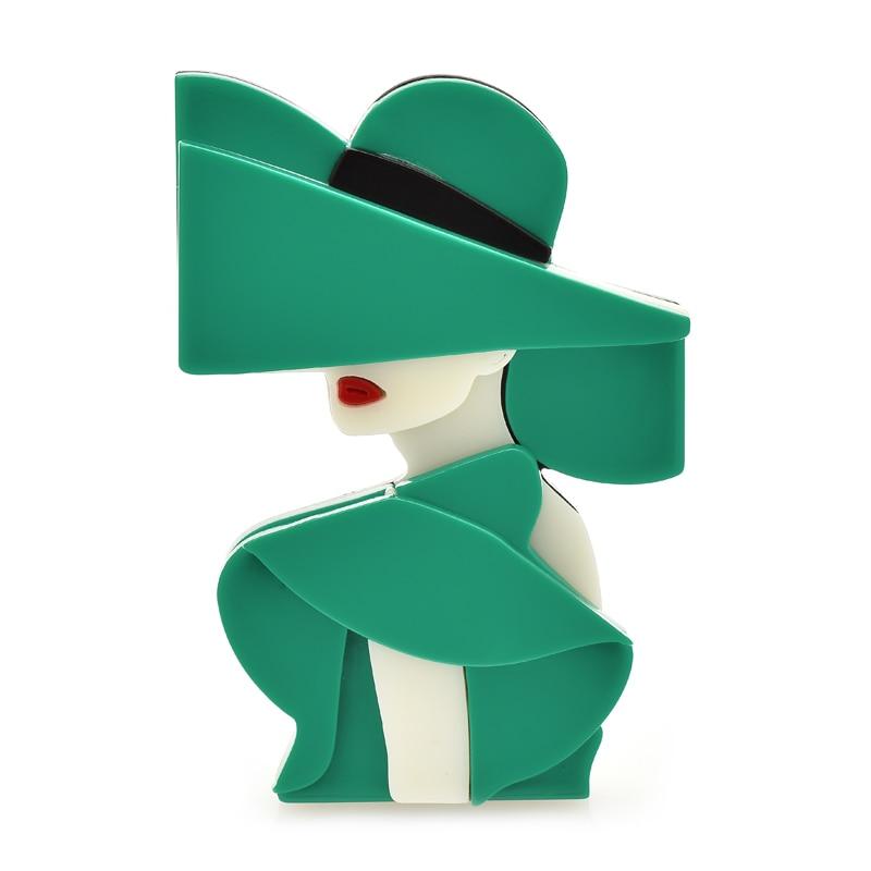 Blucome Акриловые очаровательные женские броши для женщин, 2 цвета, шляпа, современная вечерние офисная брошь для девочек, подарки на булавке