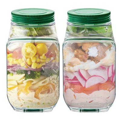 Банка для салата с боковой дверцей, встроенной миской для приправ, большой контейнер для салата с завинчивающимися крышками