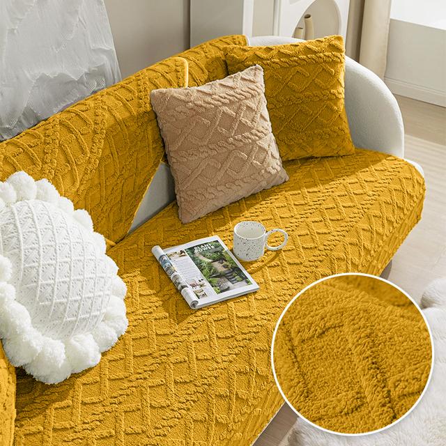 Жаккардовые эластичные чехлы для диванов, противоскользящая подложка с узором защищает диванные подушки от домашних животных и кошек. Бархатный секционный чехол для дивана.