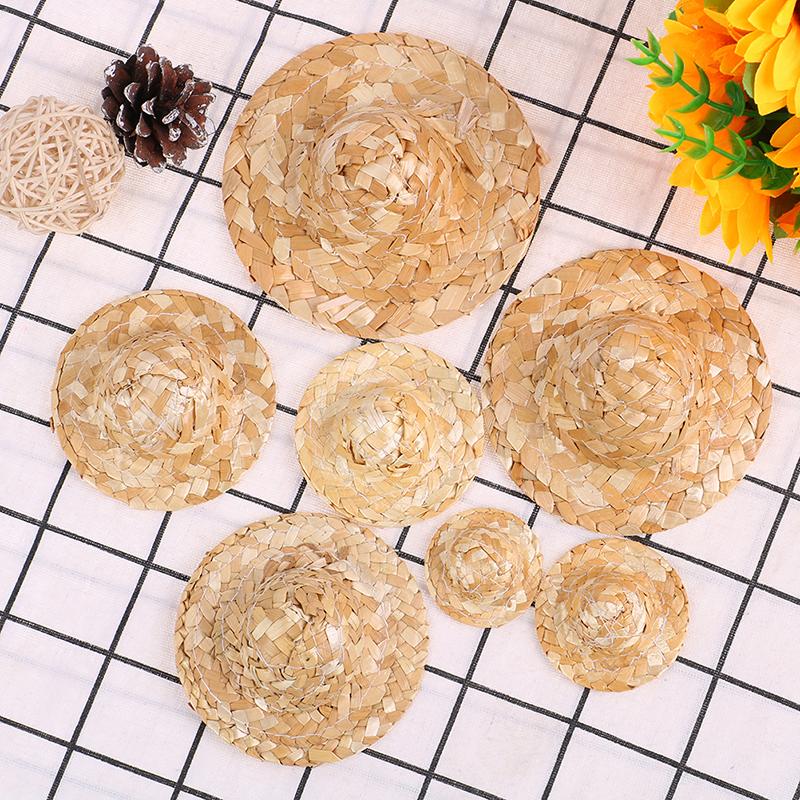 2 шт., ручная работа, маленькая соломенная шляпа, украшение для куклы, аксессуары для ювелирных изделий своими руками