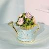 Hot Selling Enamel Jewelry Box Flower Teapot Flower Shower High-Value Exquisite Metal Decorative Box Home Ornament