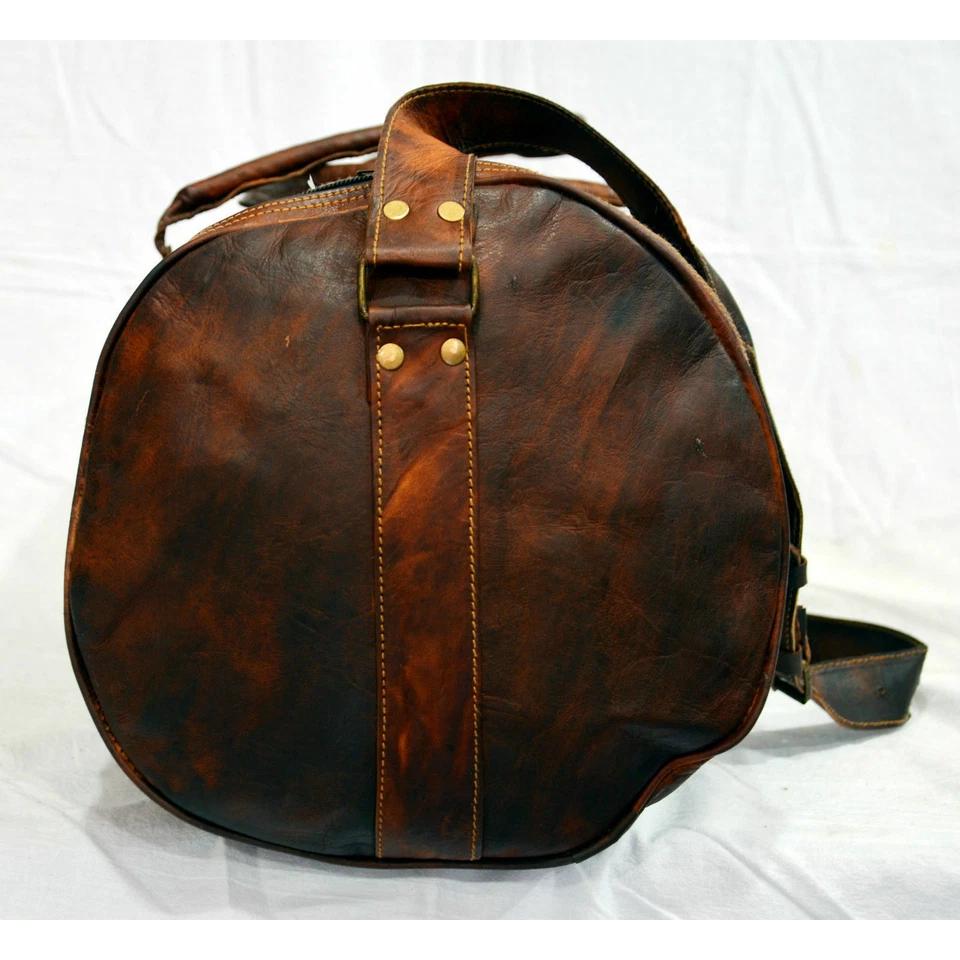 Leather Genuine Travel Bag Duffle Gym Men Vintage Luggage S Overnight Weekend