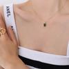 Guochao Court Style Изумрудный Цирконий Подвеска Court Style Ретро Ожерелье Покрытие 18 Настоящее Золото Женский P026