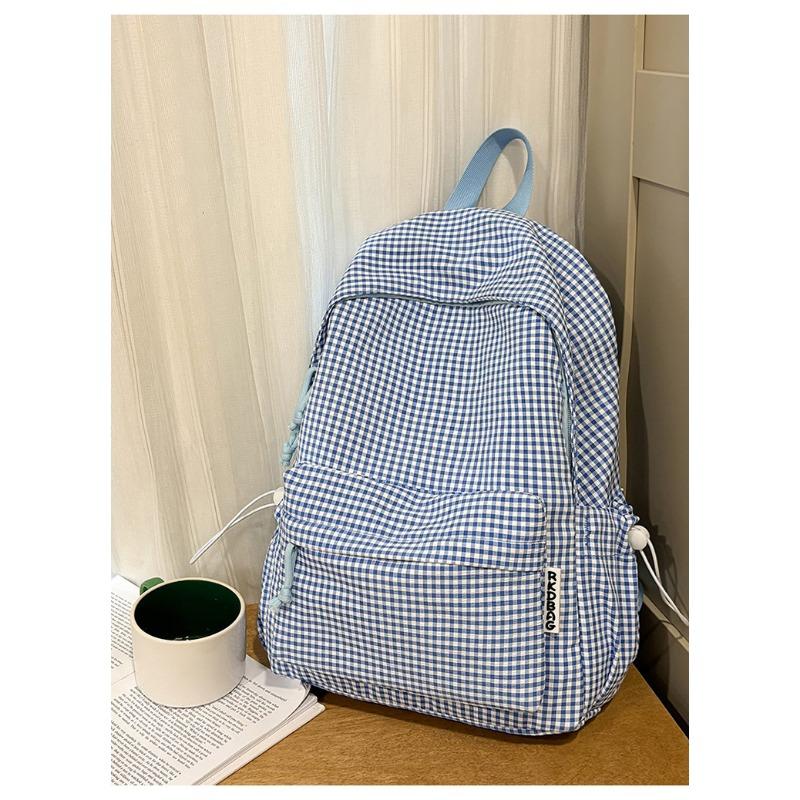 Школьный рюкзак новый свежий и милый клетчатый рюкзак для учеников средней школы легкий рюкзак большой вместимости