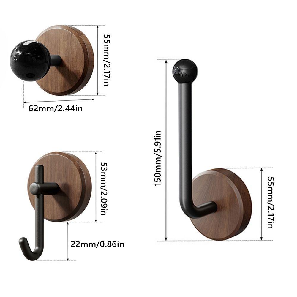 Северная Европа Деревянный Настенный Крючок Черный Белый Самоклеящийся Настенный Крючок для Хранения Без Сверления Водонепроницаемый Держатель для Полотенец Украшение