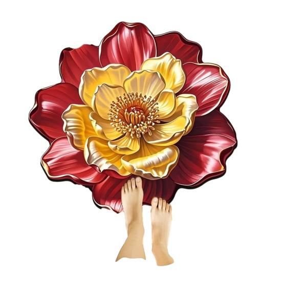 3D Цветочный коврик для пола Нескользящий Реалистичный Цветочный коврик для ванной Декоративный ковер в форме цветка Придверный коврик для гостиной, спальни, прихожей