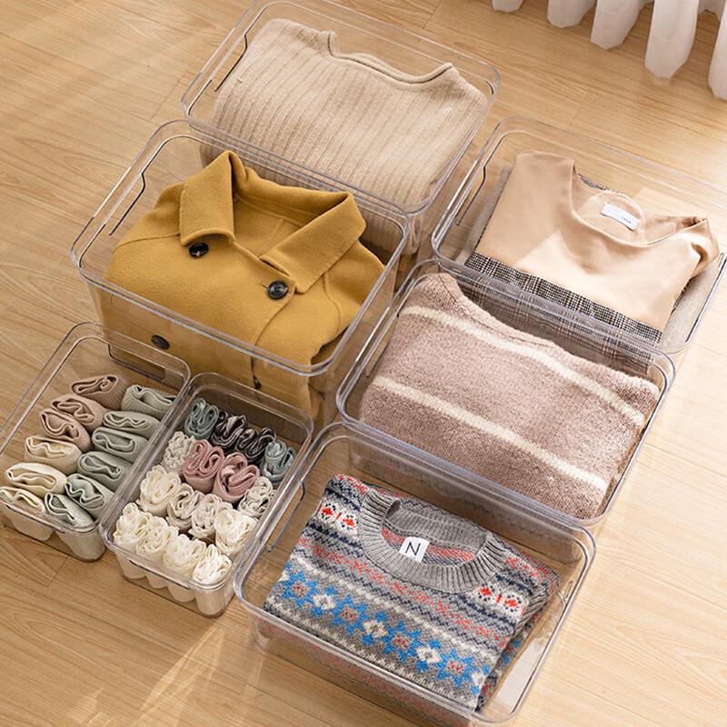 HAISIDIKE Clear Plastic Dustproof Storage Box with Lid and Handle